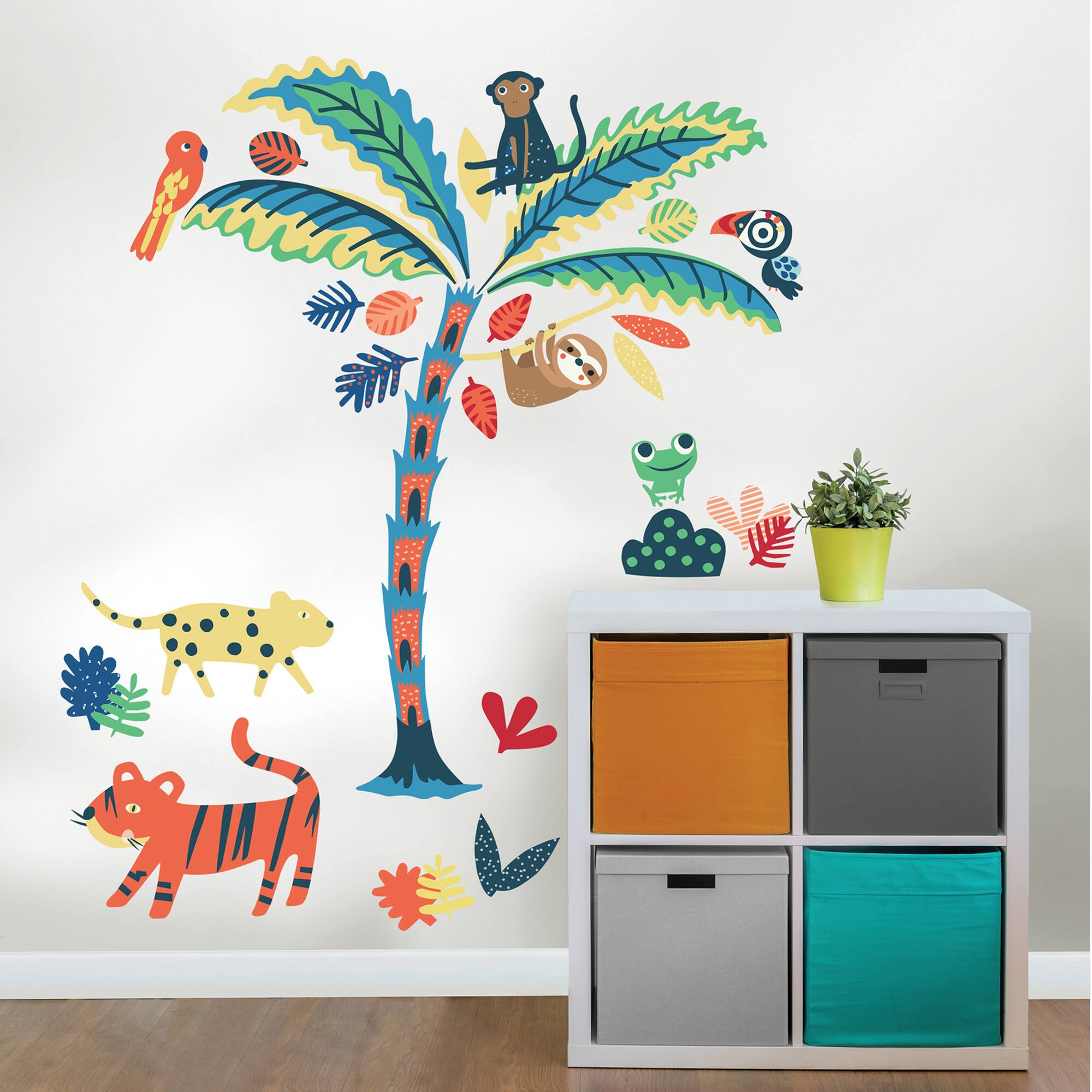 WallPops Tropical Rainforest Friends Wall Art Kit